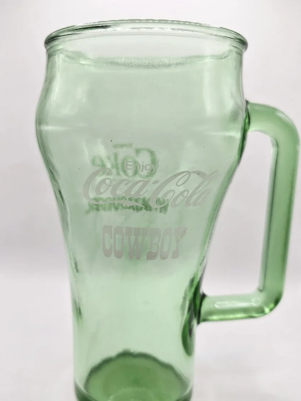 Vintage Coca Cola Coke Green Libby Style Glasses Mugs Heavy Bundle Lot